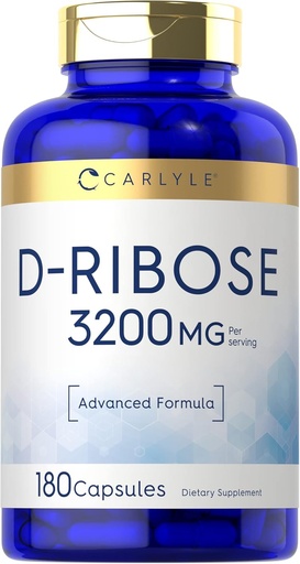 [BRSRMHYEPIPRAADV] Carlyle D-Ribose Capsules | 3200mg | 180 Pills | Advanced Formula | Non-GMO, Gluten Free Supplement