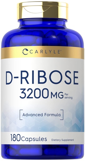 [BRSRMHYEPIPRAADV] Carlyle D-Ribose Capsules | 3200mg | 180 Pills | Advanced Formula | Non-GMO, Gluten Free Supplement