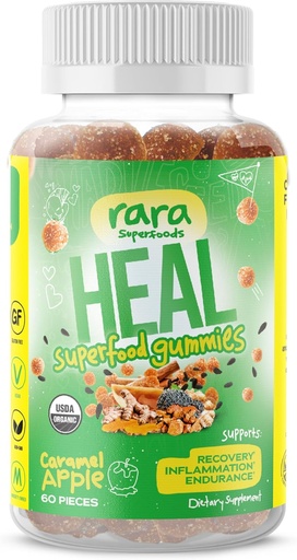 [BRSRAZDYAAPWCGQU] HEAL Mind & Body Recovery USDA Certified Organic Gummies – Natural Recovery Support, Vegan & Gluten-Free, Infused with Wild Turmeric, Wild Ceylon Ginger & Chaga (60 Gummies, HEAL)