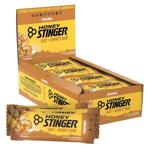 [BRSRMBD4OIFGOCY2] Honey Stinger Oat + Honey Bar, Original, Energy Packed Food to Prepare for Exercise, Endurance and Performance, Sports Nutrition Snack Bar, Pre-Workout, Protein, Gluten Free, Box of 12