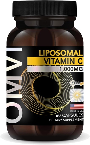 [BRSROHQCAB6Q4E3U] Fórmulas Omvi, Vitamina Liposómica C 1000mg, Ácido Ascórbico de Alta Absorción, Suplemento Antioxidante, Soporta Sistema Immune & Booster Collagen, Vegan, Gluten Free, 60 cápsulas, 30 servidumbre, Made in USA