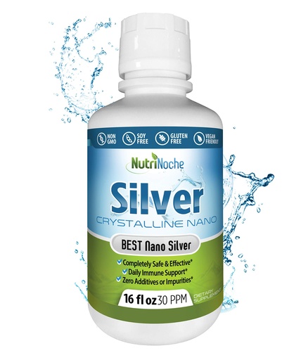 [BRSWYHQHOBYRAHLB] NutriNoche Colloidal Silver | 99.99% Ultra Pure Crystalline Nano Silver Particles