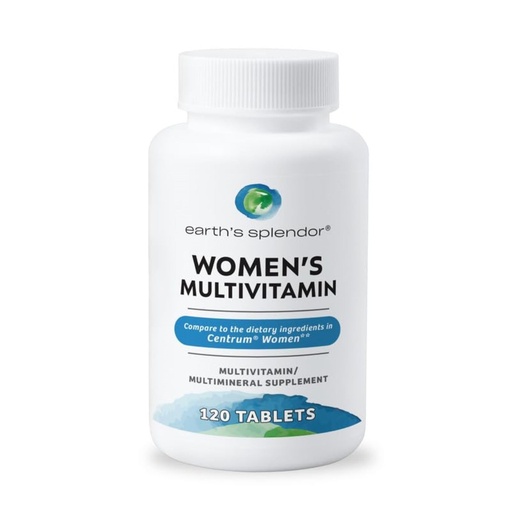 [BRSW2ZYRAUBGG33G] Earth's Splendor Women's Multivitamin, Overall Wellness Support, Multimineral Supplements, Helps Support Metabolism, Vitamin B12, Vitamin A, C, D, E, K, B6, Biotin (120 Immune Support Tablets)