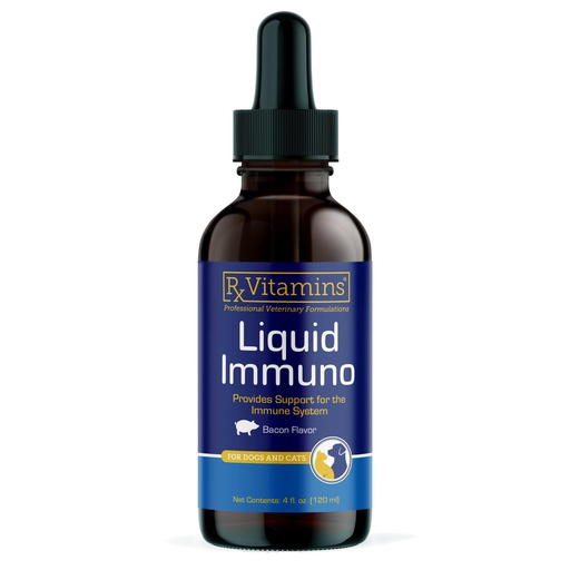 [BRSRAGQTBNYR6HTB] Rx Vitamins Liquid Immuno Dog & Cat Immune Support - Reishi Mushroom Supplement for Dogs & Cats Plus L-Lysine - Ideal Eye Supplements, Immunity Booster Supplements for Pets - 4 oz