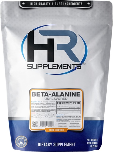 [BRSWIHT4CMAWIALC] Beta-Alanine Powder, 1 Kilogram (2.2 Lbs), Unflavored, Lab-Tested, Scoop Included