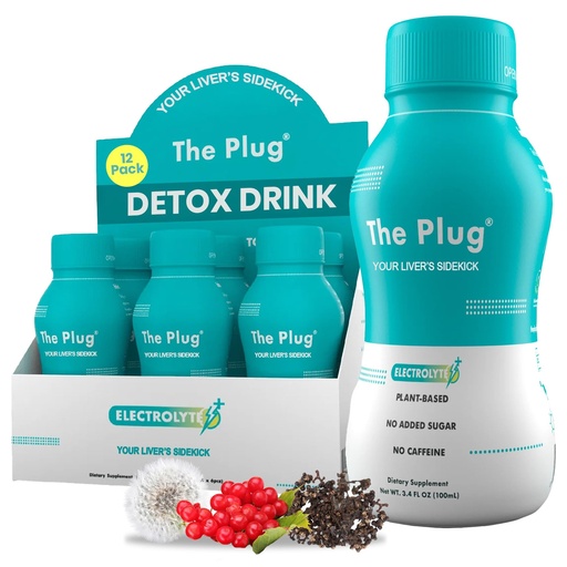 [BRSWYYL6OQFWC3Y3] The Plug Liver Cleanse Detox & Repair Drink Electrolytes Organic Herbal Liquid Detoxify Body Plants Supplement Support Weight Loss Natural Health Hydrate Sports Energy Immunity Shots Minerals Vitamins