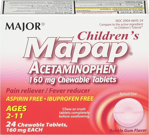 [BRSWI2QRPIOQKCI5] MAJOO February Maap Azatorophen 160 mg chitable table table tables - Hine Reliver/Fever deforer - Aspirin Free - Ibuprinfen - For en 2 ถึง 11-24 Count (1 แพค)