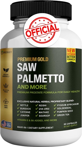 [BRSRA23RBZYGCDI6] Saw Palmetto for Men Prostate Supplement | Prostate Support Supplement for Men's Health | Potent Saw Palmetto for DHT, Urinary and Prostate Health (60, Men)