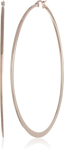 [BRSWIF3YAQIBOYAZ]   Essentials Gold Plated or Stainless Steel Flattened Hoop Earrings