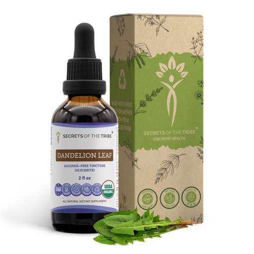 [BRSRMBT2BMDQGD3X] Secrets of the Tribe Dandelion Leaf USDA Organic | Alcohol-Free Extract, High-Potency Herbal Drops, Digestive System | Made from 100% Certified Organic Taraxacum Officinale Dried Leaf 2 oz